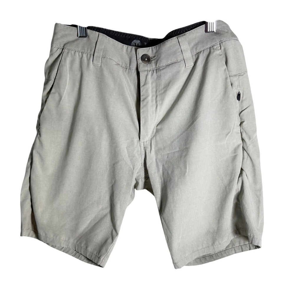 Vuori Aim Shorts Mens 28‎ Khaki Tan Stretch Performance Hiking Casual Shorts